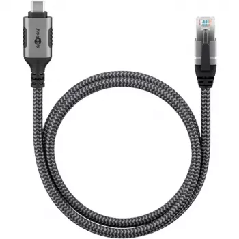 Goobay 70755 USB-C uz RJ45 Ethernet CAT 6 kabelis stabilam vadu interneta savienojumam ar maršrutētāju/modemu/tīkla komutatoru/aizstāj USB uz RJ45 adapteri / 1