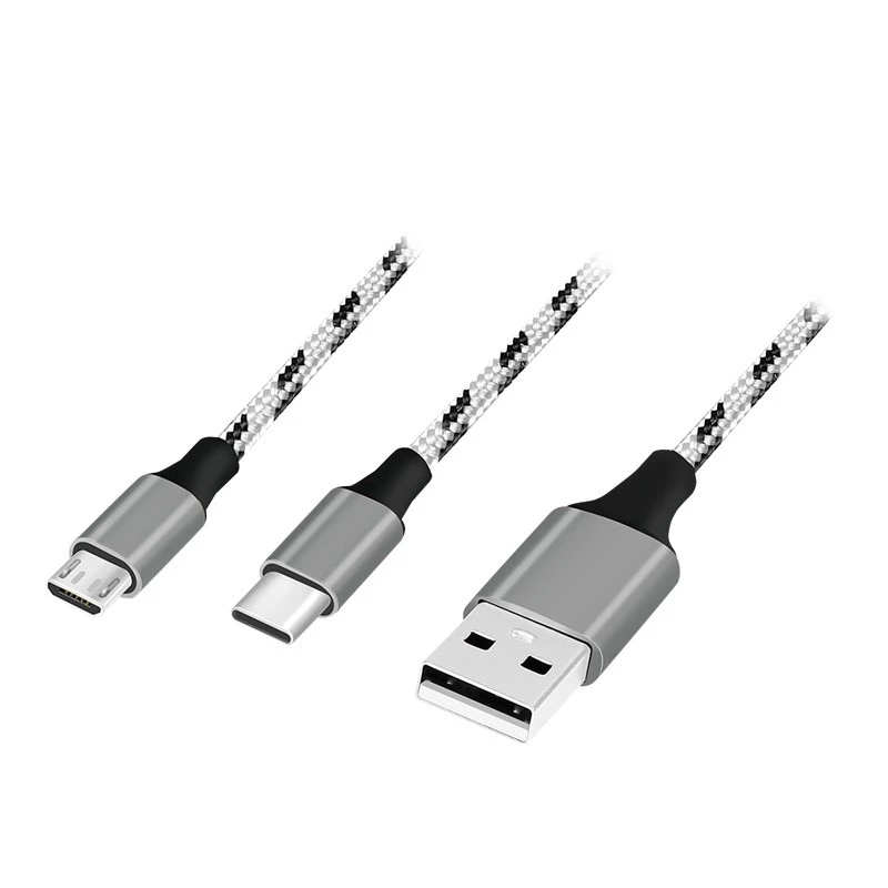 LogiLink CU0202 USB kabelis USB 2.0 1,2 m USB A USB C/Micro-USB A pelēks