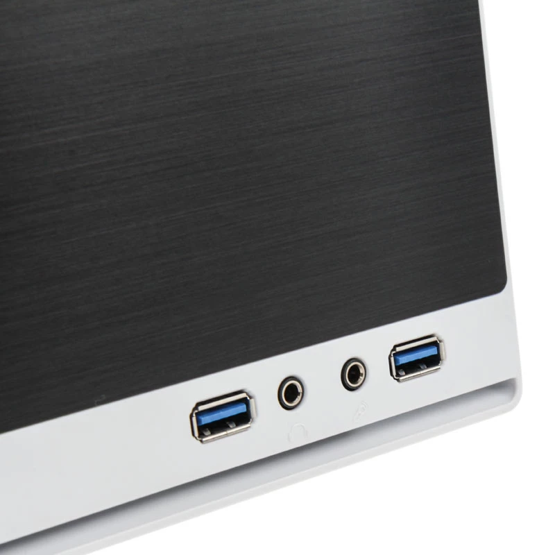 SilverStone SUGO SG13 - darbvirsma - Mini-DTX - bez barošanas bloka (AT / PS/2) - melns, balts - USB/audio (SST-SG13WB-Q)
