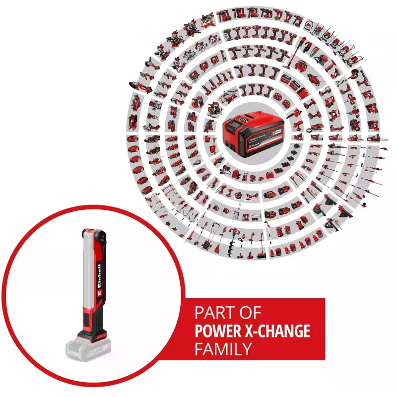 Power X-Change bezvada gaismeklis TE-CL 18/1000 S Li - Solo, 18 V, LED gaisma sarkana, bez akumulatora un lādētāja