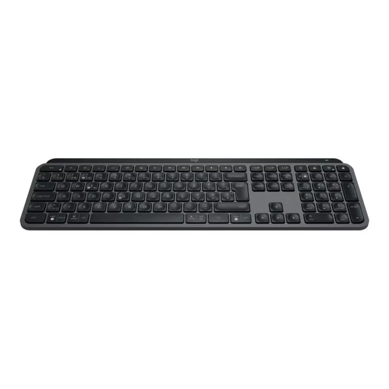 Bezvadu pilna izmēra tastatūra Logitech Master MX Keys S — Graphite, Bluetooth & 2.4 GHz (Nano), USB-C uzlādējama, fona apgaismojums, QWERTY US International
