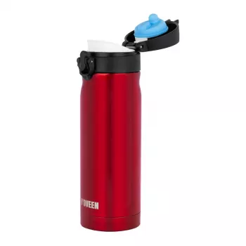 Termosa pudele NOVEEN TB825 400 ml — izolēts nerūsējošā tērauda dzērienu trauks, sarkans