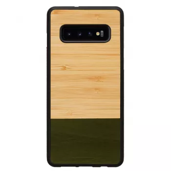 Mobilā tālruņa maciņš man and wood Samsung Galaxy S10 Plus — bambusa mežs melns