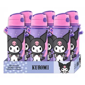 Kids Euroswan alumīnija pudele ar siksnu 600 ml Kuromi — termopudele bērniem