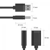 USB kabelis UNITEK Y-C447GBK 0,5 m USB 2.0 melns