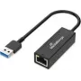 USB-A Ethernet adapteris MediaRange MRCS238 ar RJ45 pieslēgvietu, 10/100/1000 Mbps, 20 cm, melns