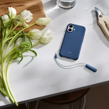 Kickstand vāciņš priekš iPhone 17 by Apple Beats — MagSafe, Camera Control, Polikarbonāts/Mikrošķiedra, Zils, piemērots 6,3 collu