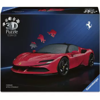 3D Puzzle Ravensburger Iconics Ferrari SF90 Stradale – kolekcionējama modeļa komplekts