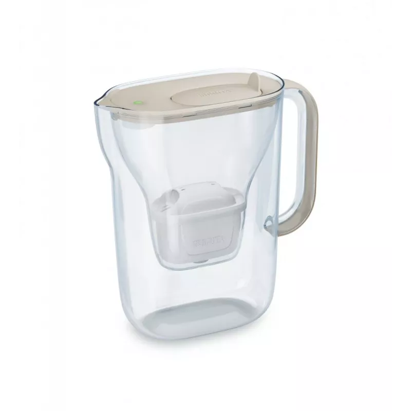 Ūdens filtrēšanas krūze BRITA Style Essential, 2,4 L tvertne (1,4 L filtrēts), MAXTRA, atverams vāks, smilšu krāsa