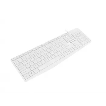 Vadu pilnizmēra tastatūra NATEC NAUTILUS NKL-1951, 105 taustiņi, US International QWERTY, balta, USB, 1,8 m