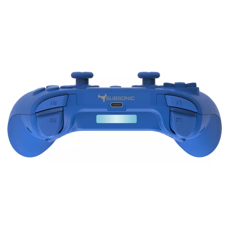 Bezvadu LED kontrolieris SUBSONIC SA5639-3 priekš PS4 un PC, zils bezvadu spēļu kontrolieris