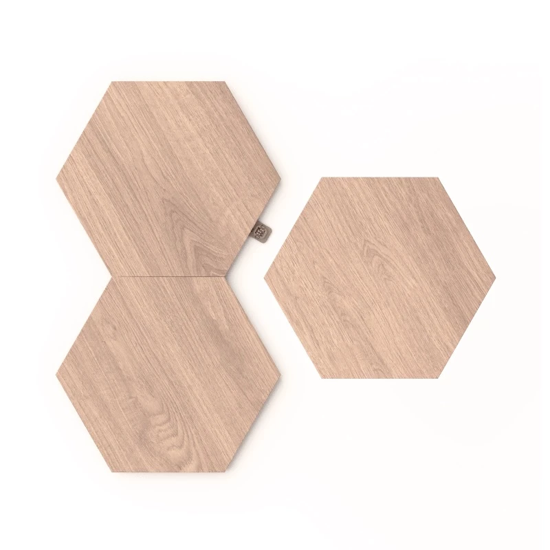 Nanoleaf Elements koka izskata sešstūra paplašināšanas komplekts, 3 gab.