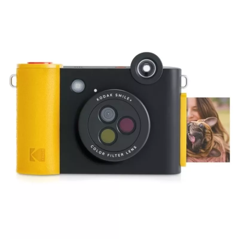 Momentfoto kamera Kodak SMILE+ 2x3 Melns — pārnēsājama momentfoto kamera ar 2×3 izdrukām