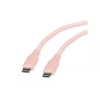 ROLINE USB 2.0 kabelis C-C ST/ST silikons 60W 1m rozā — kabelis — digitālais/dati (11.02.9122)