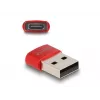 Delock - USB adapteris - USB (vīr.) uz 24 kontaktu USB-C (siev.) - USB2.0 3 A - Sarkans (60050)