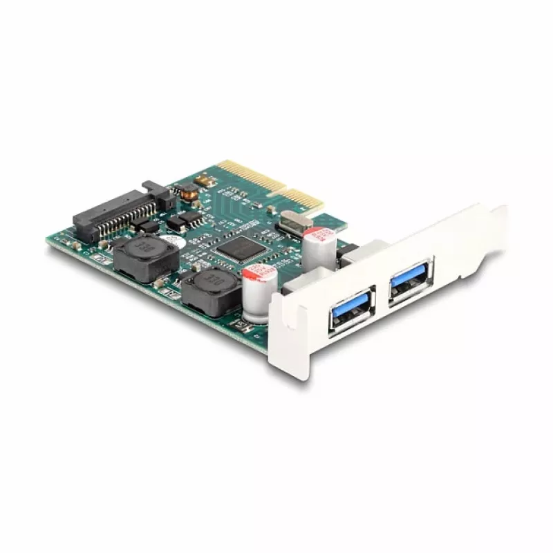 DeLOCK PCI Express x4 karte ar 2 ārējiem USB 10 Gbps Type-A portiem, zema profila