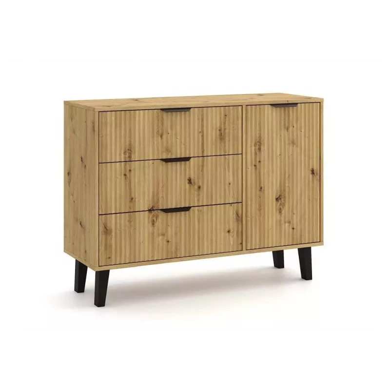 SCANDI 1D3S plāns ozols ARTISAN kumode