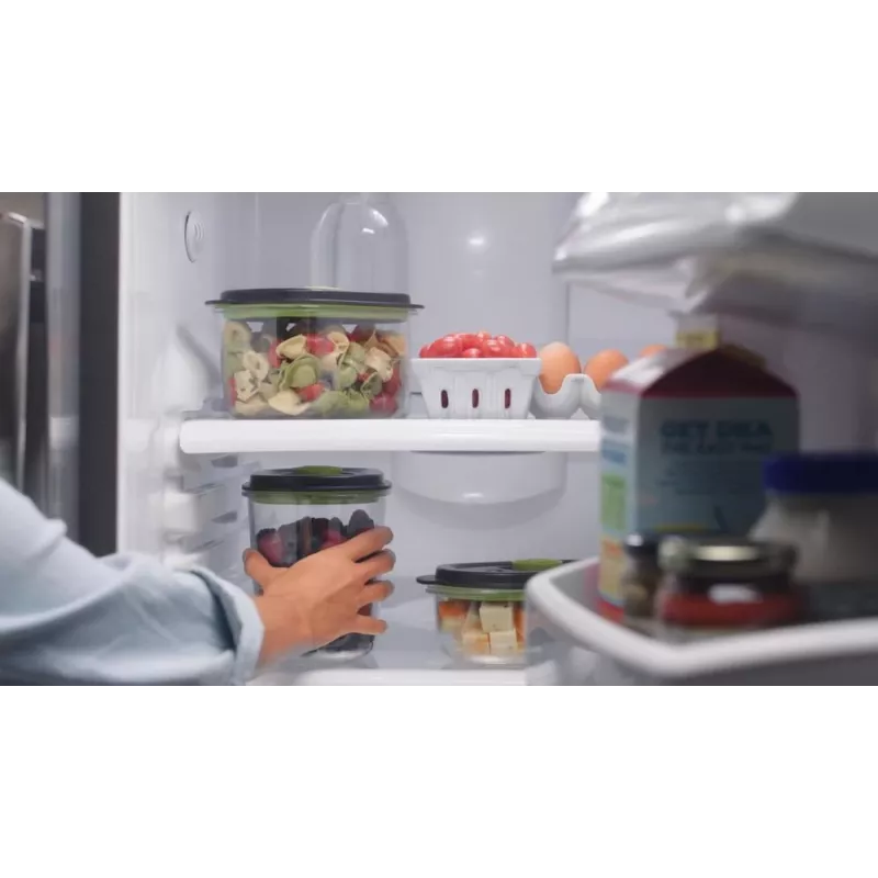 Pārtikas uzglabāšanas konteiners FoodSaver FFC023X 1,8 L ovāls Tritan, melns caurspīdīgs, vakuuma sūknis, mazgājams trauku mazgājamajā mašīnā