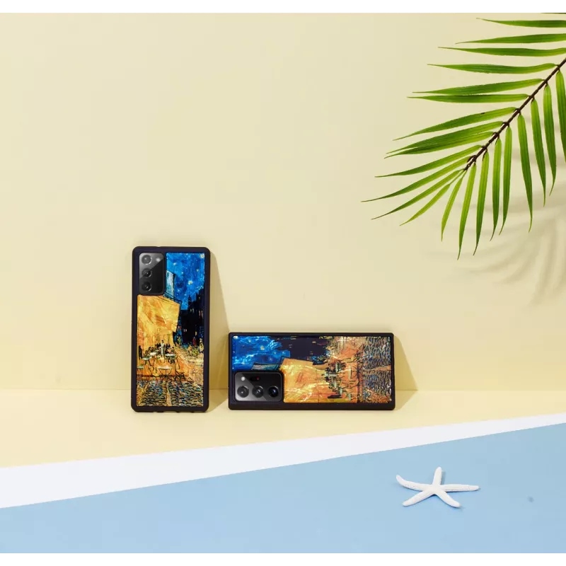 Telefona maciņš iKins Samsung Galaxy Note 20 Ultra — melns Cafe Terrace dizains