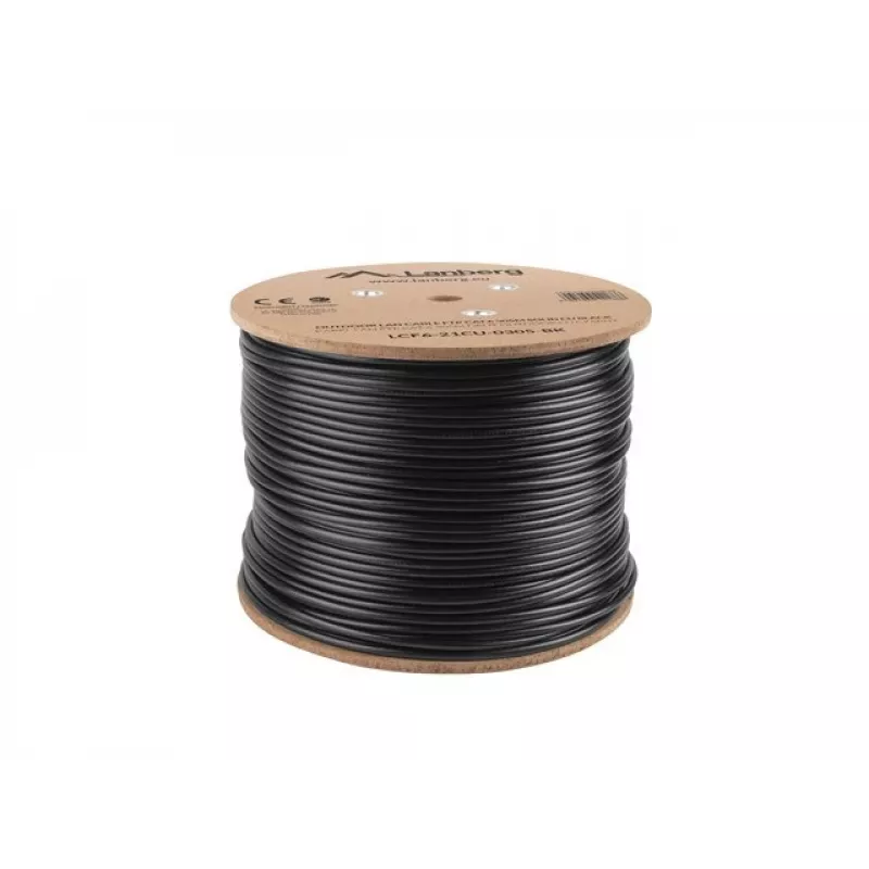 Lanberg LCF6-21CU-0305-BK tīkla kabelis melns 305 m Cat6 F/UTP (FTP) āra