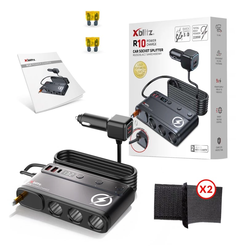 Xblitz R10 Power Charge auto ligzdas sadalītājs