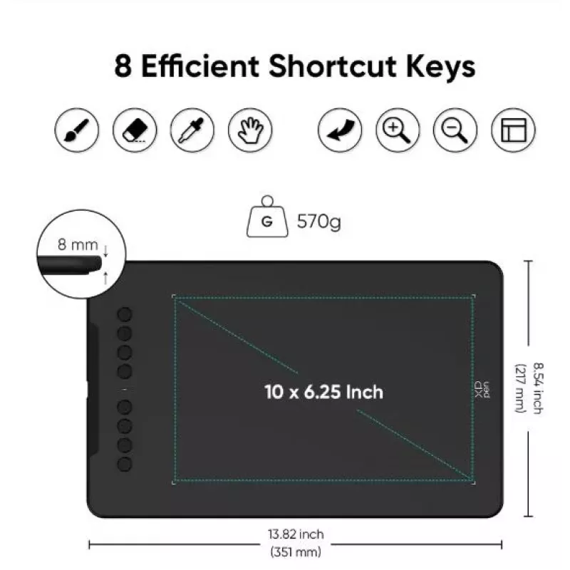 Grafikas planšete XP-Pen DECO 01 V3 — 5080 lpi, 254 x 158,75 mm, melna, USB (vadu un bezvadu)