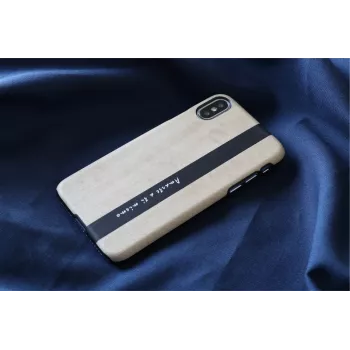 Viedtālruņa maciņš man and wood iPhone X/XS — melna āda