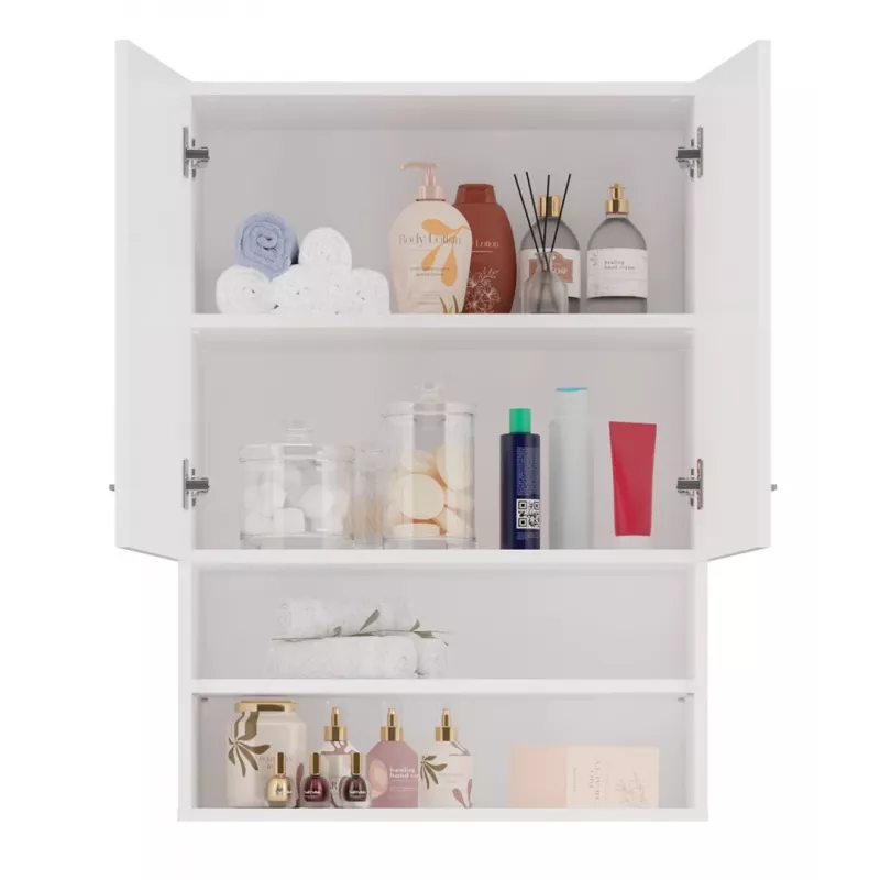 Topeshop POLA MINI DK balts spīdīgs vannas istabas uzglabāšanas skapis Balts