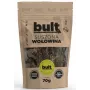 BULT Eko kaltēta liellopa gaļa suņiem 70 g — vienas sastāvdaļas dehidrēta liellopa gaļas uzkoda suņiem, olbaltumvielas 67,2%, tauki 15,7%