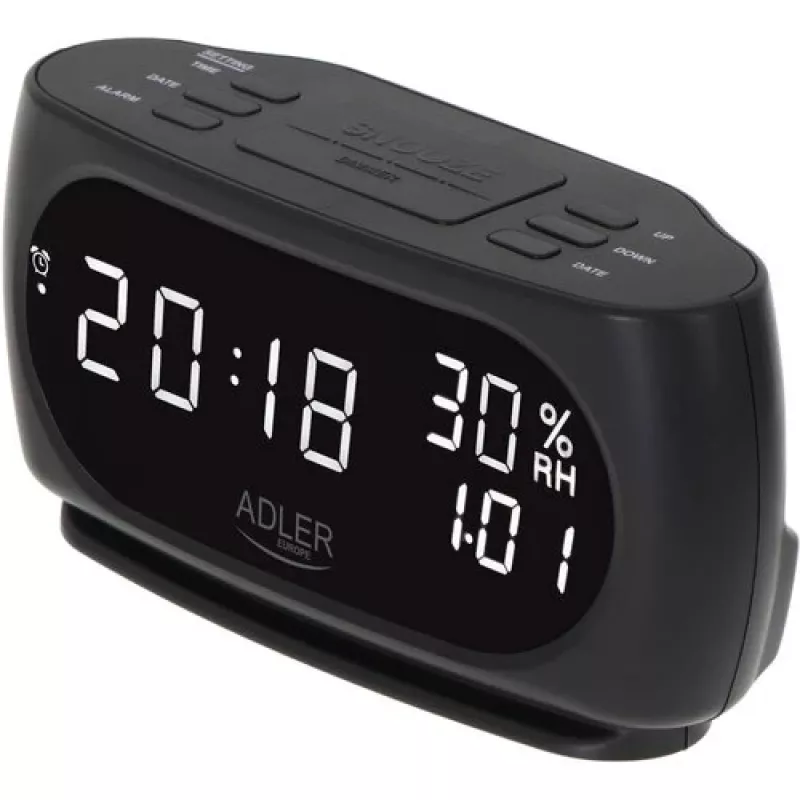 Adler AD 1186 modinātājpulkstenis Digitālais modinātājpulkstenis Melns