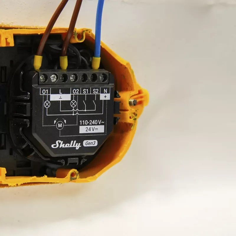 Smart switch Shelly 2PM Gen3 Melns 2P Wireless 110-240V