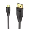Vention USB-C uz DisplayPort 8K kabelis 2 m, USB Type-C uz DP, melns