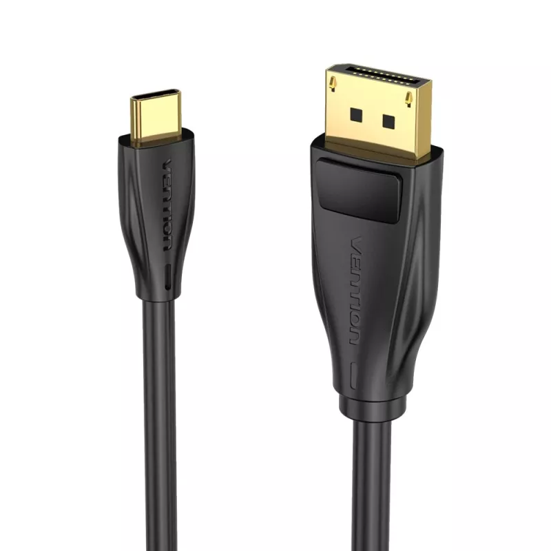 Vention USB-C uz DisplayPort 8K kabelis 2 m, USB Type-C uz DP, melns
