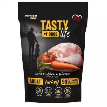 BIOFEED Tasty Dogs Life Turkey- mitrā suņu barība - 150g