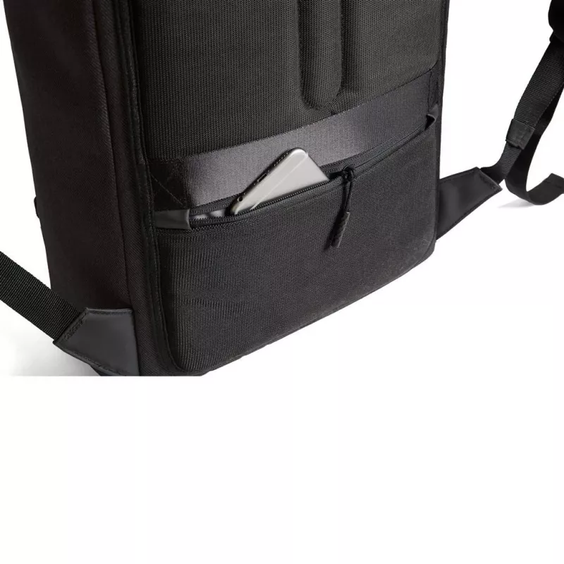 Mugursoma XDDESIGN Urban Lite Melna — 21 L (paplašināma līdz 27 L), nodalījums 15,6 collu klēpjdatoram, ūdensnecaurlaidīga, ratiņu siksna
