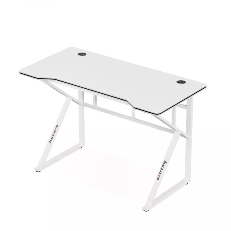 Spēļu galds huzaro Hero 1.6 Balts — taisns MDF/oglekļa galda virsma 1200×600 mm, metāla rāmis, 750 mm augstums