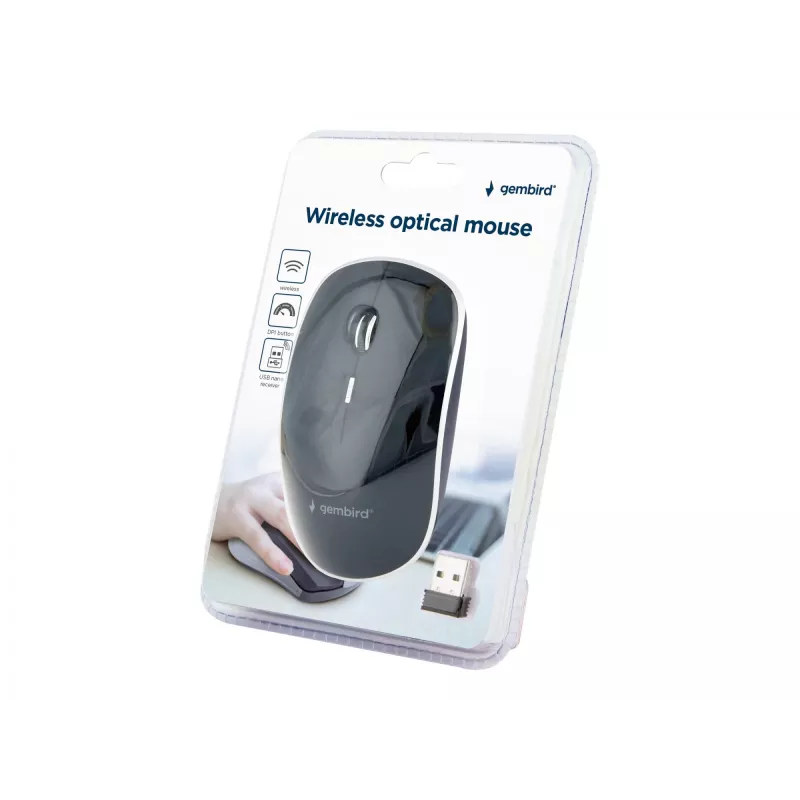 Pele USB optiska bezvadu melna/klusa MUSW-4BS-01 GEMBIRD