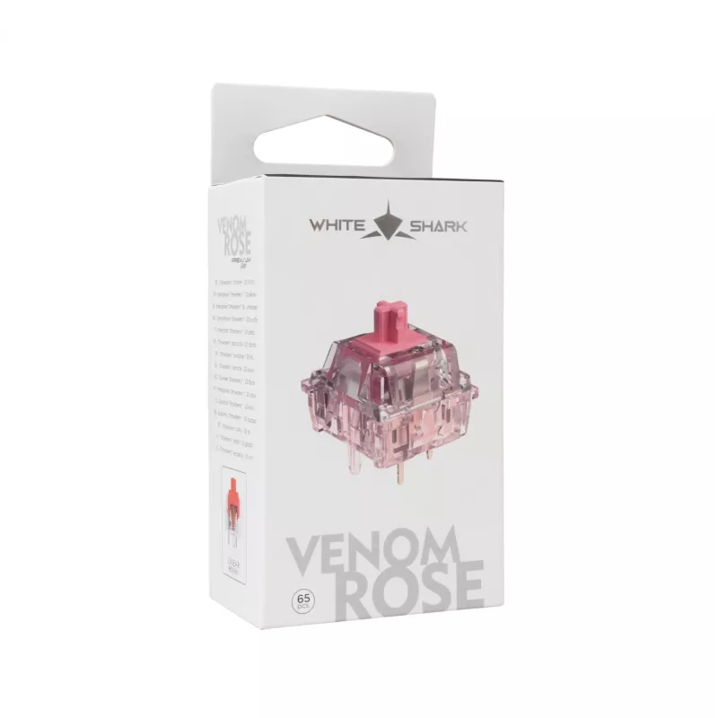 White Shark Venom Rose mehāniskie klaviatūras slēdži, 65 gab.