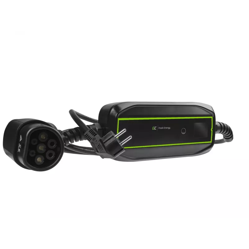 Elektromobiļa uzlādes stacija zaļa Cell EV16 melna