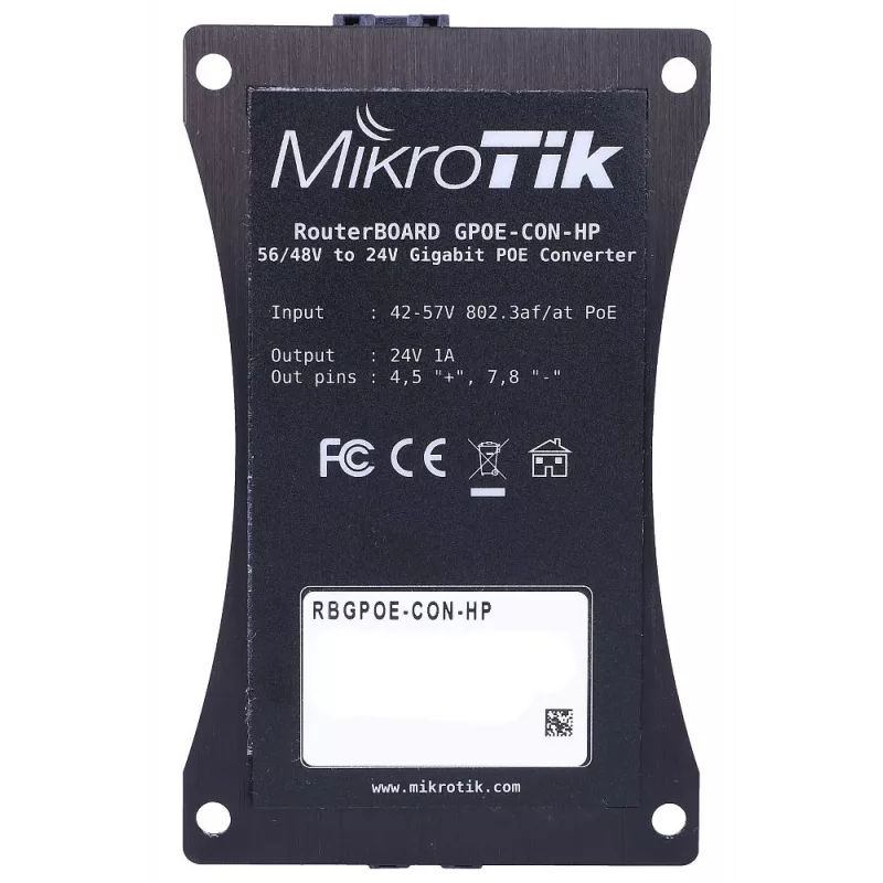 Mikrotik RBGPOE-CON-HP PoE adapteris Gigabit Ethernet 24 V
