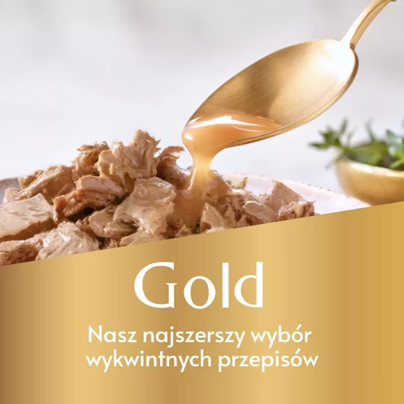 Mitrā kaķu barība Gourmet (Purina) Gold 85 g — pieauguši kaķi, liellopa un vistas gaļa