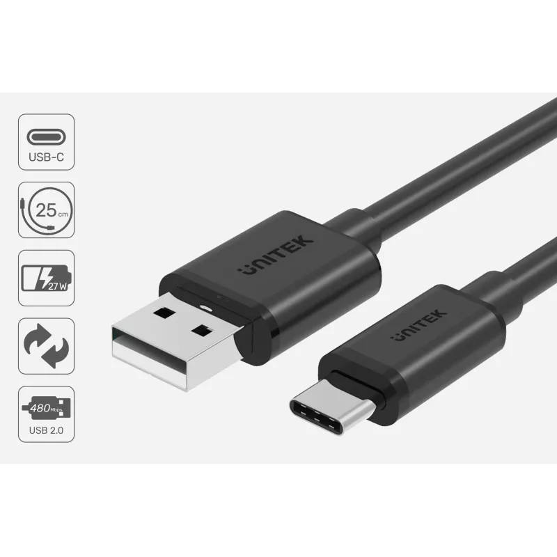 UNITEK C14069BK USB kabelis 3 m USB A USB C