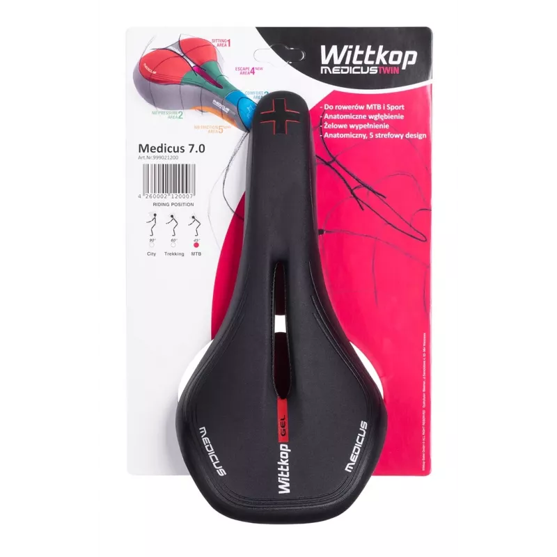 Velosipēda sēdeklis Wittkop Medicus Twin 7.0