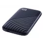 WD My Passport SSD WDBAGF0010BBL - SSD - verschlüsselt - 1 TB - extern (tragbar) - USB 3.2 Gen 2 (USB-C Steckverbinder) - 256-Bit-AES - Mitternachtsbl