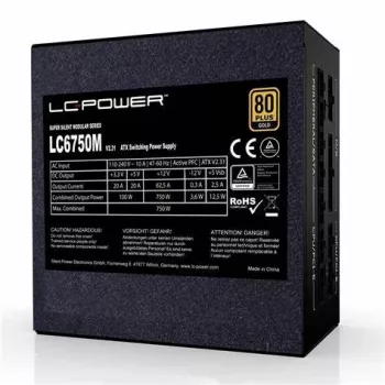LC-Power Super Silent LC6750M V3.0 750W 80Plus Gold 135mm-Lue mazumtirdzniecībā - datora/servera barošanas bloks - ATX
