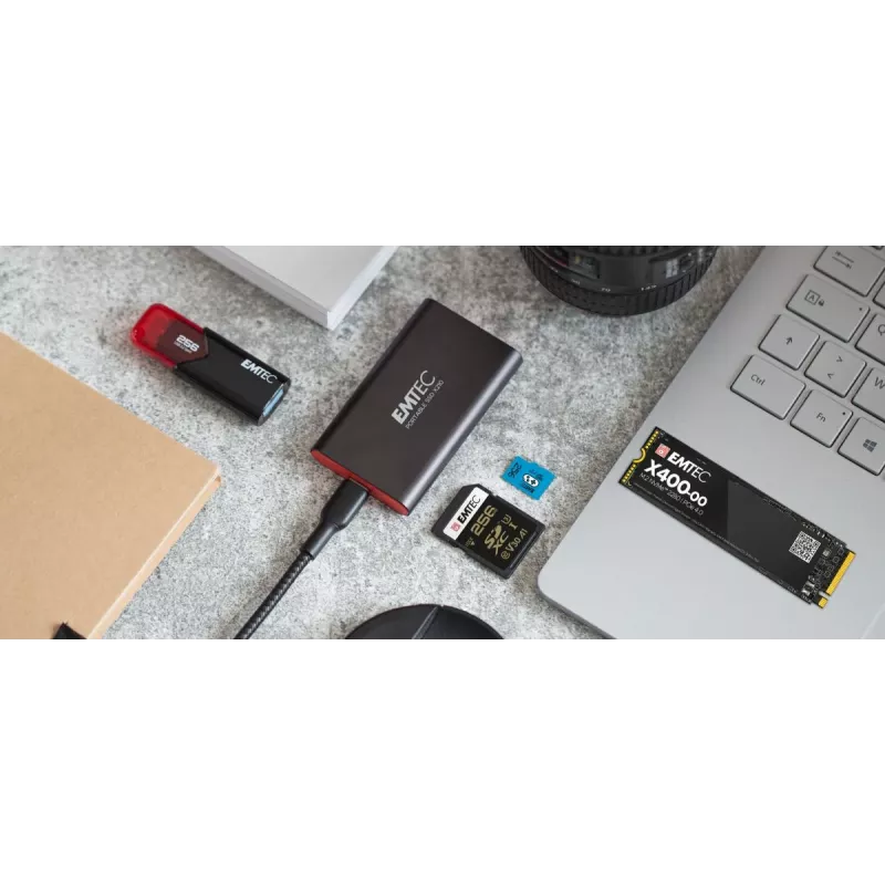 Emtec X210 ELITE 2 TB USB Type-C 3.2 Gen 2 (3.1 Gen 2) Melns, Sarkans