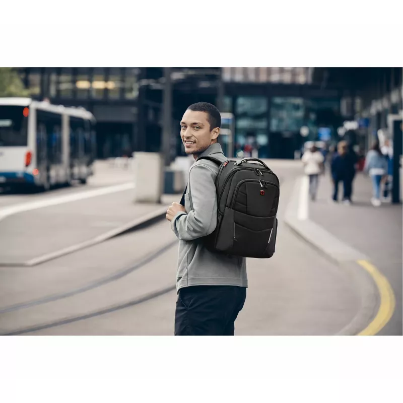 Ikdienas mugursoma Wenger SwissGear Altair melna poliesters PVC 79% pārstrādāts
