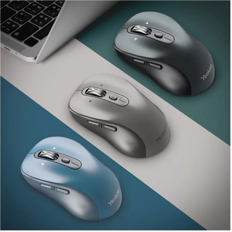 Bezvadu pele YENKEE YMS2010BE divu režīmu ergonomiska, 2,4 GHz USB uztvērējs + Bluetooth 5.1, 4 līmeņu DPI 1000–3200, 6 pogas