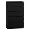 Kumode Top e Shop M5 CZERŃ, 5 atvilktnes, melna, 700×400×1120 mm, skaidu plātne