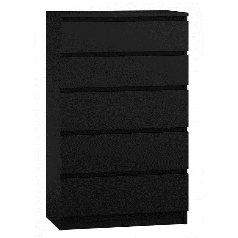 Kumode Top e Shop M5 CZERŃ, 5 atvilktnes, melna, 700×400×1120 mm, skaidu plātne